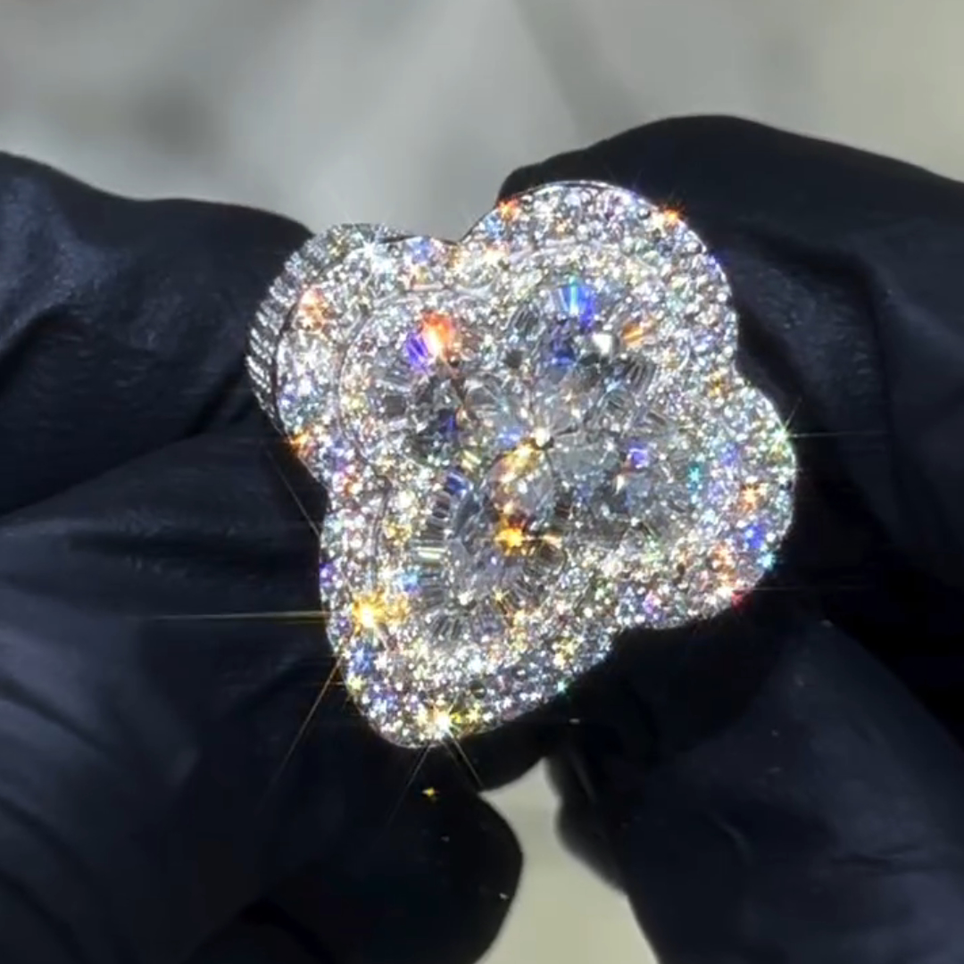 7ct Pear-shaped Cross Sterling Silver Handmade Ring