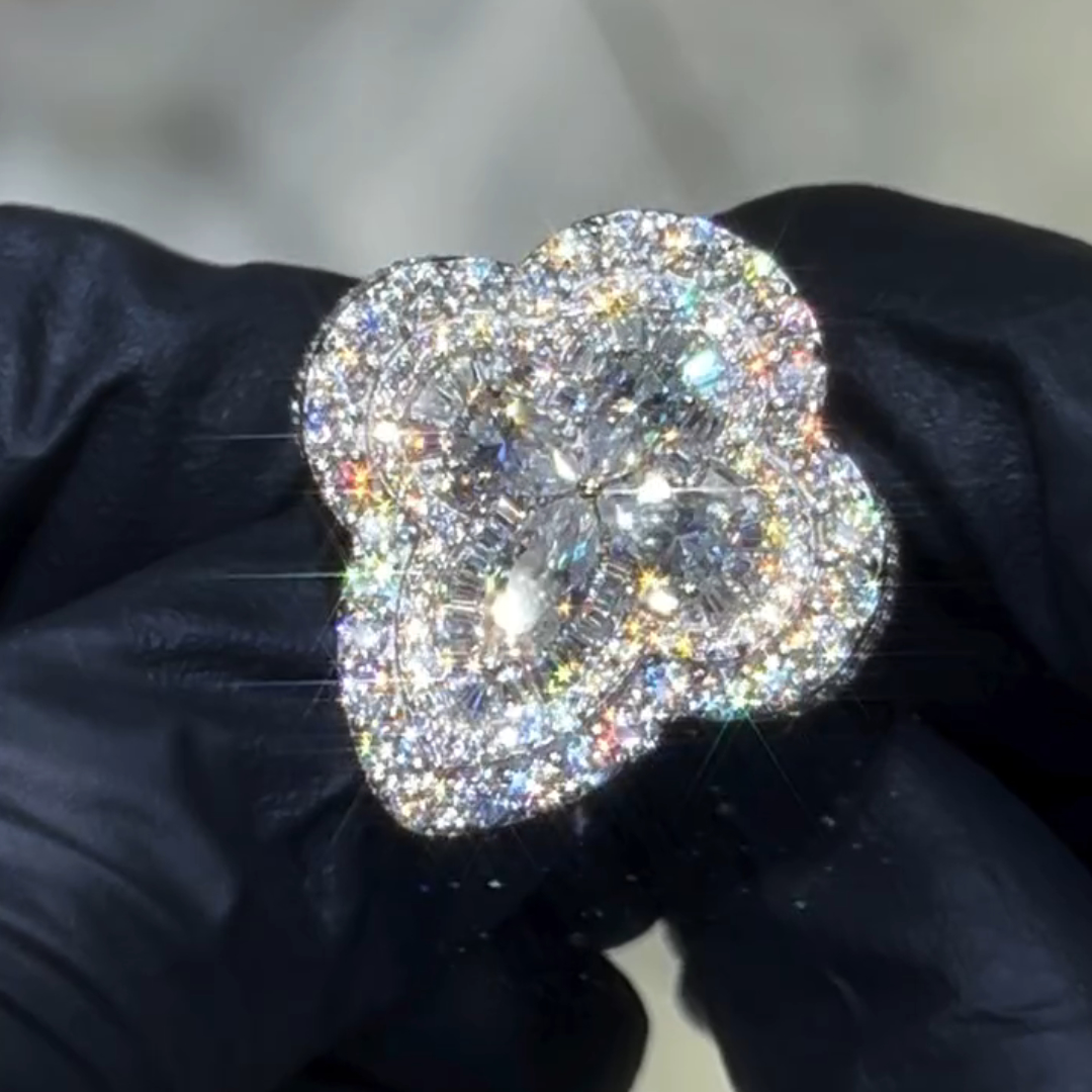 7ct Pear-shaped Cross Sterling Silver Handmade Ring