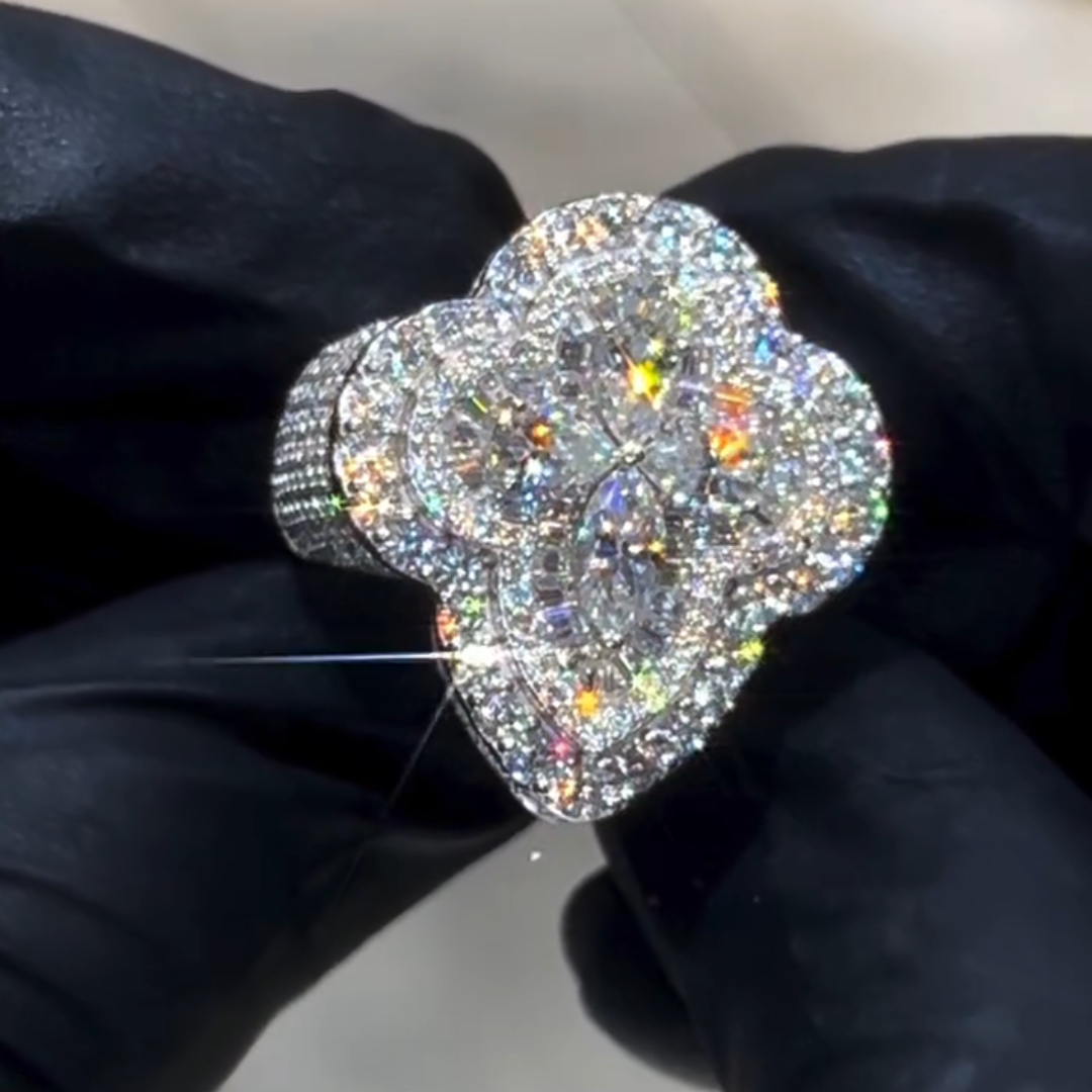 7ct Pear-shaped Cross Sterling Silver Handmade Ring