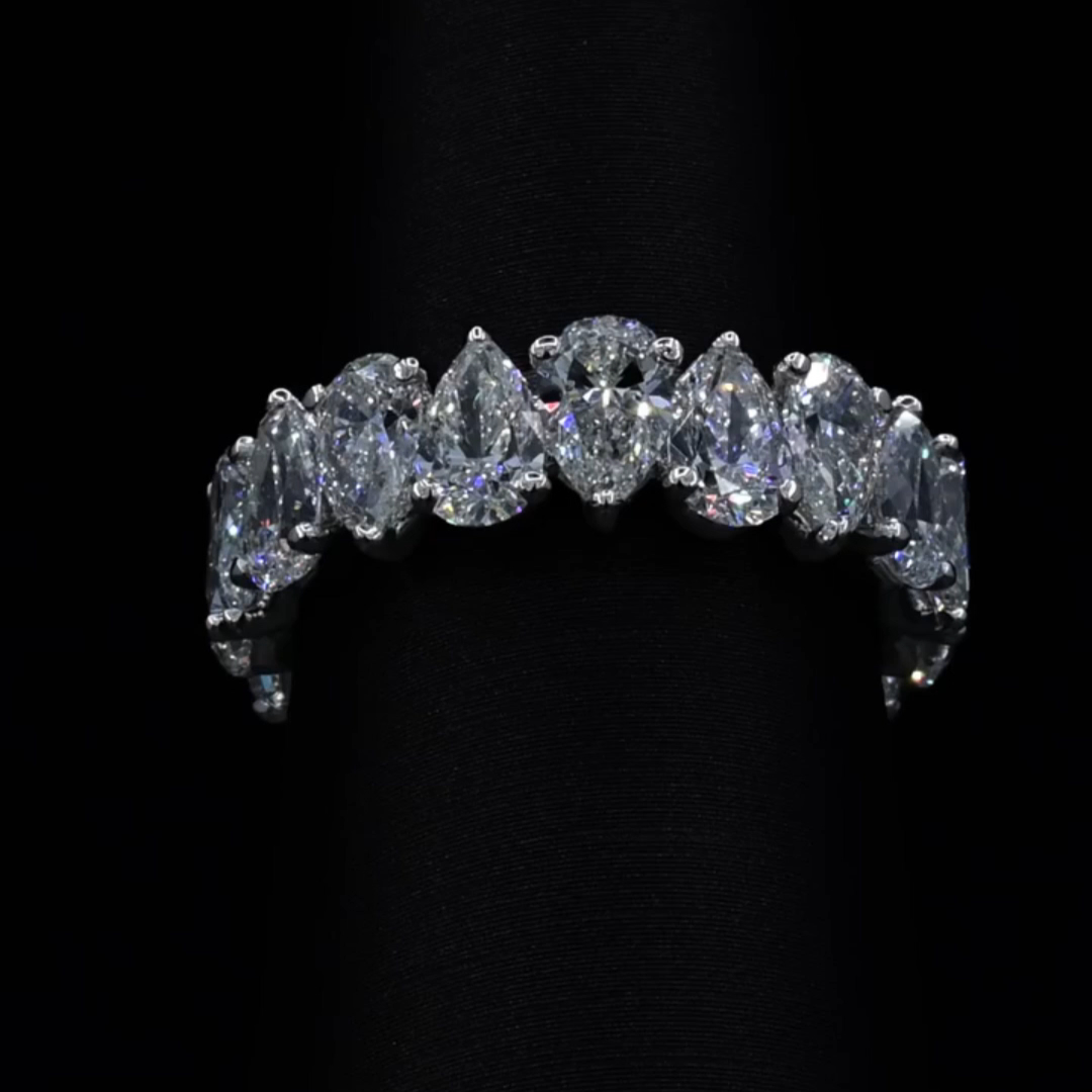 3ct Pear Cut Sterling Silver Luxury Handcrafted Ring