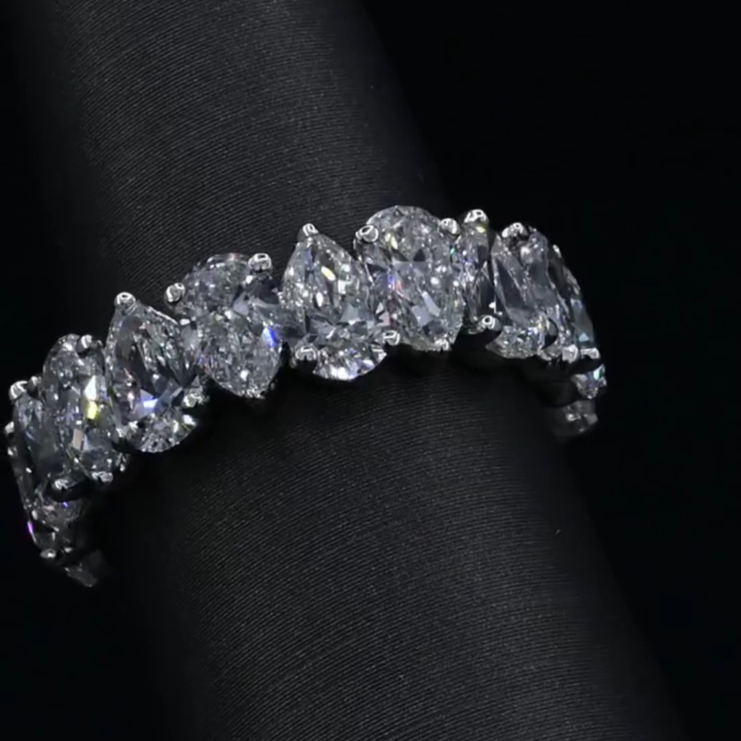 3ct Pear Cut Sterling Silver Luxury Handcrafted Ring