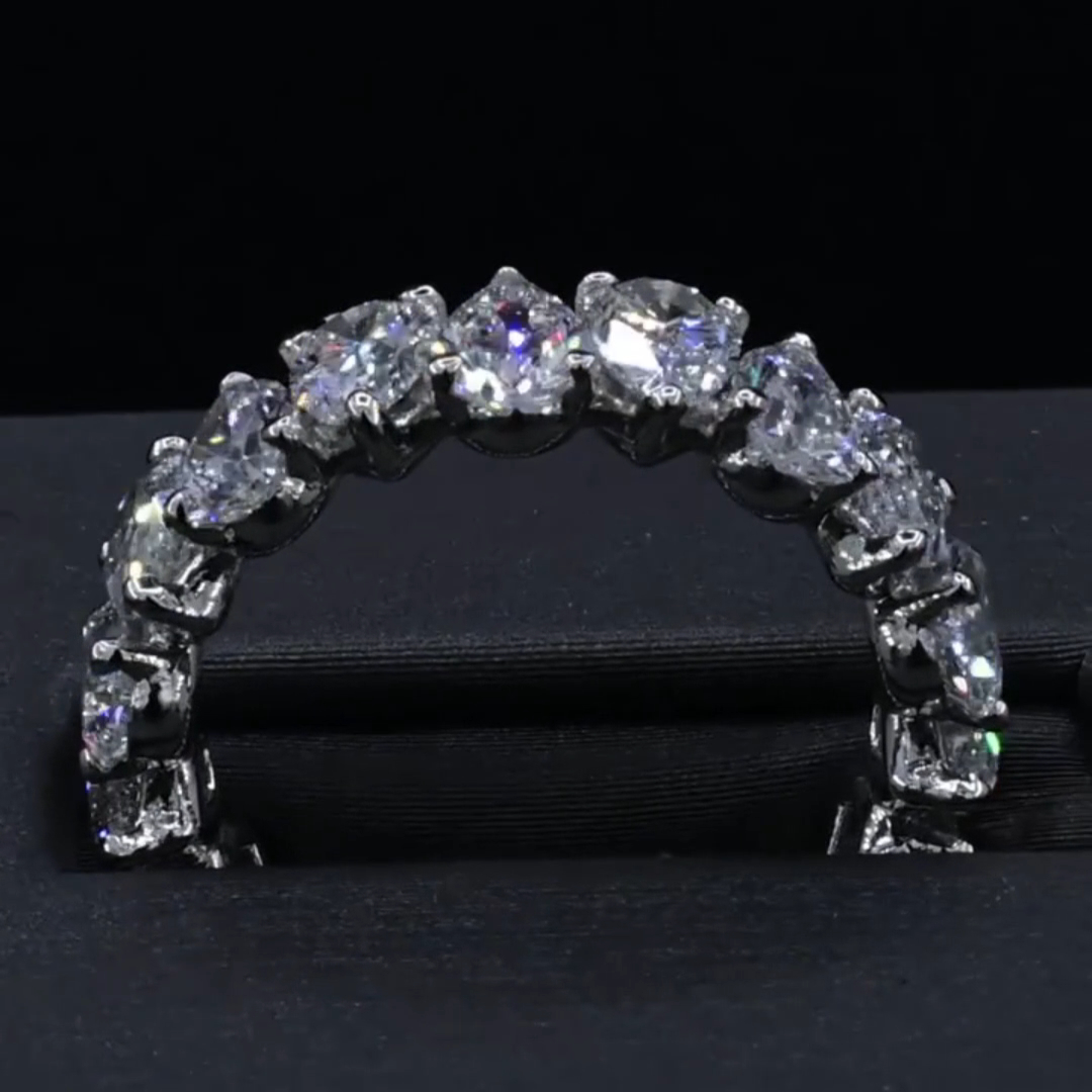 3ct Pear Cut Sterling Silver Luxury Handcrafted Ring