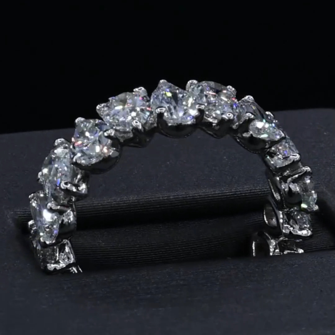 3ct Pear Cut Sterling Silver Luxury Handcrafted Ring