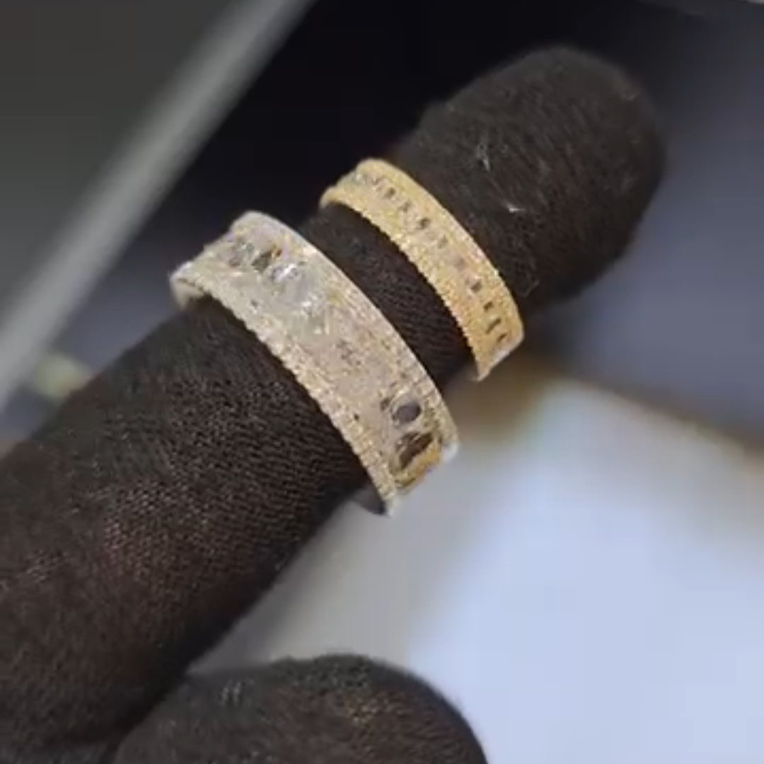 3ct-1.5ct Princess-cut Zircon Sterling Silver Yellow Gold Plated Handmade Couple Rings