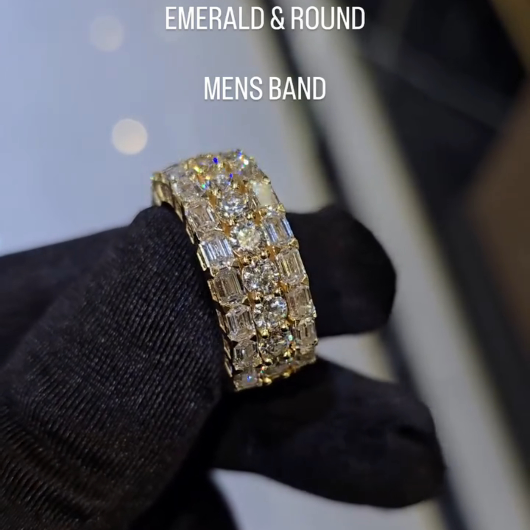 5ct Round-cut Zircon Sterling Silver Yellow Gold Plated Handmade Ring