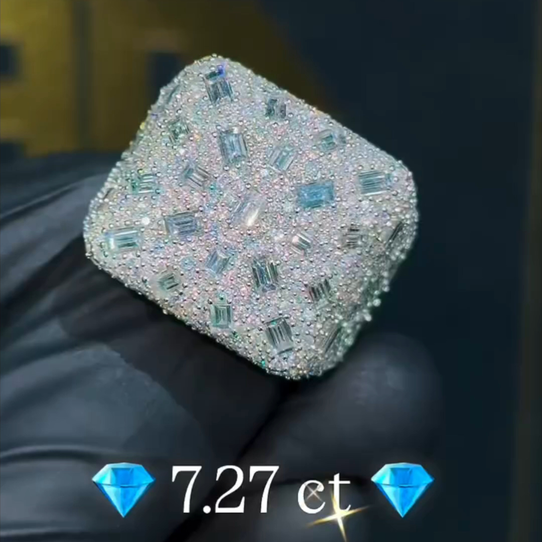 7.27ct Cushion-cut Sterling Silver Handmade Ring