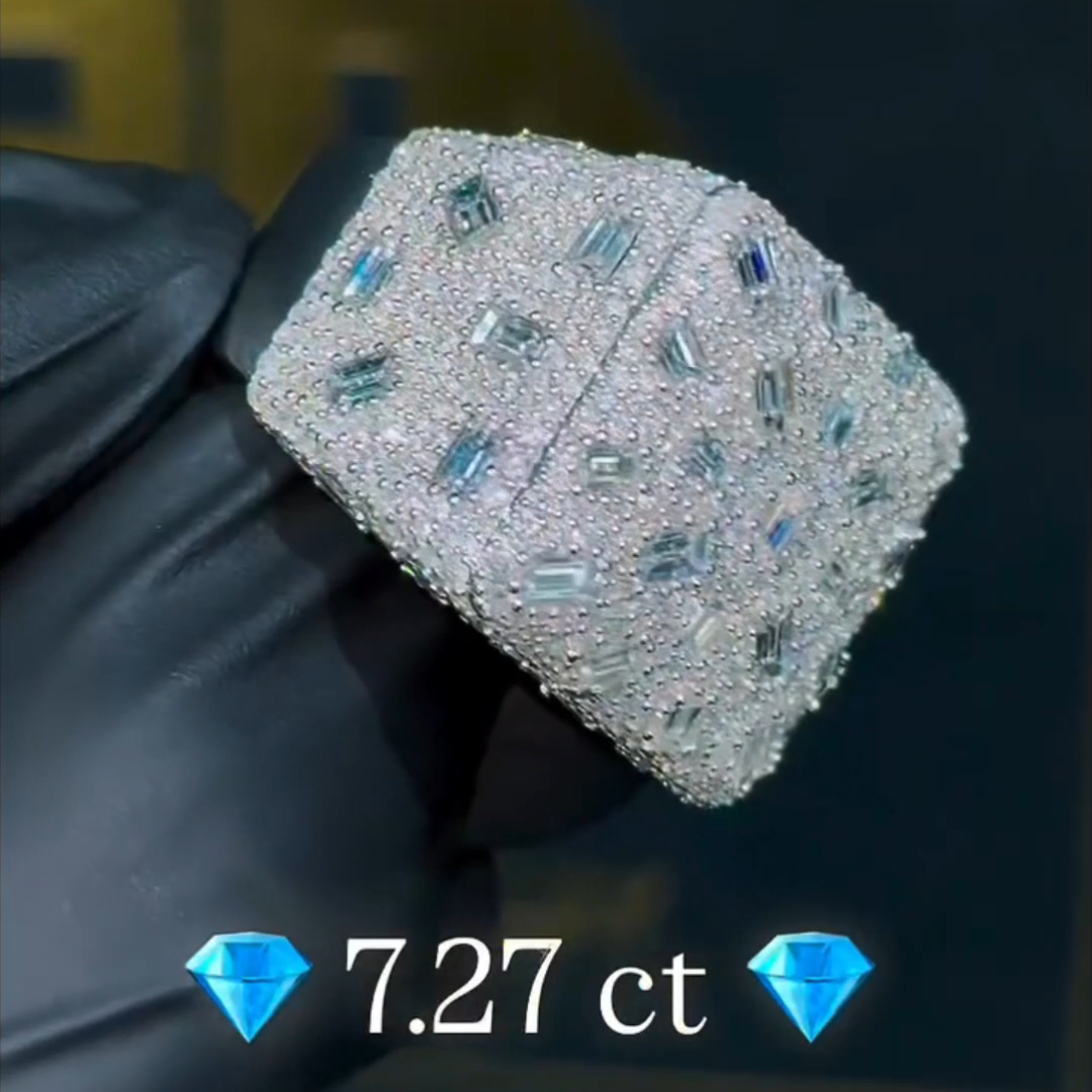 7.27ct Cushion-cut Sterling Silver Handmade Ring