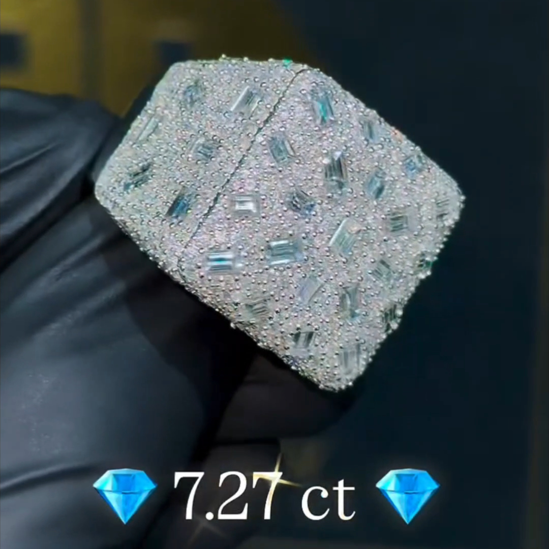 7.27ct Cushion-cut Sterling Silver Handmade Ring