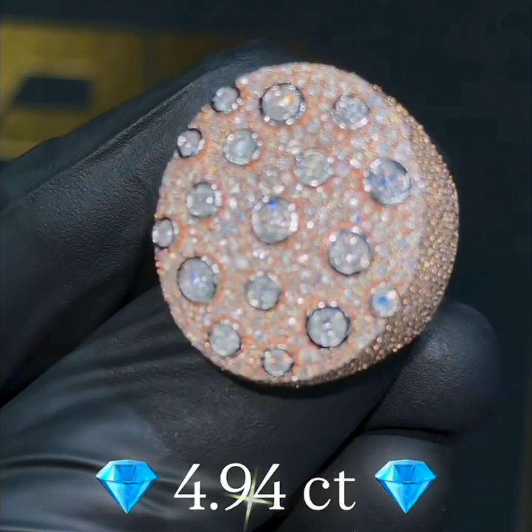 4.94ct Oval-cut Sterling Silver Plated Rose Gold Handmade Ring