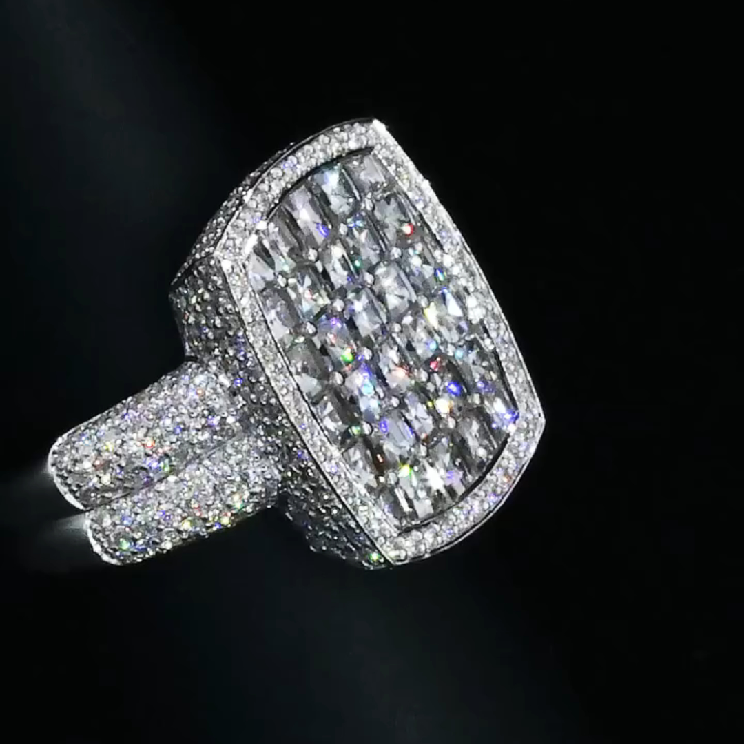 4ct Laser-cut Sterling Silver Handmade Ring