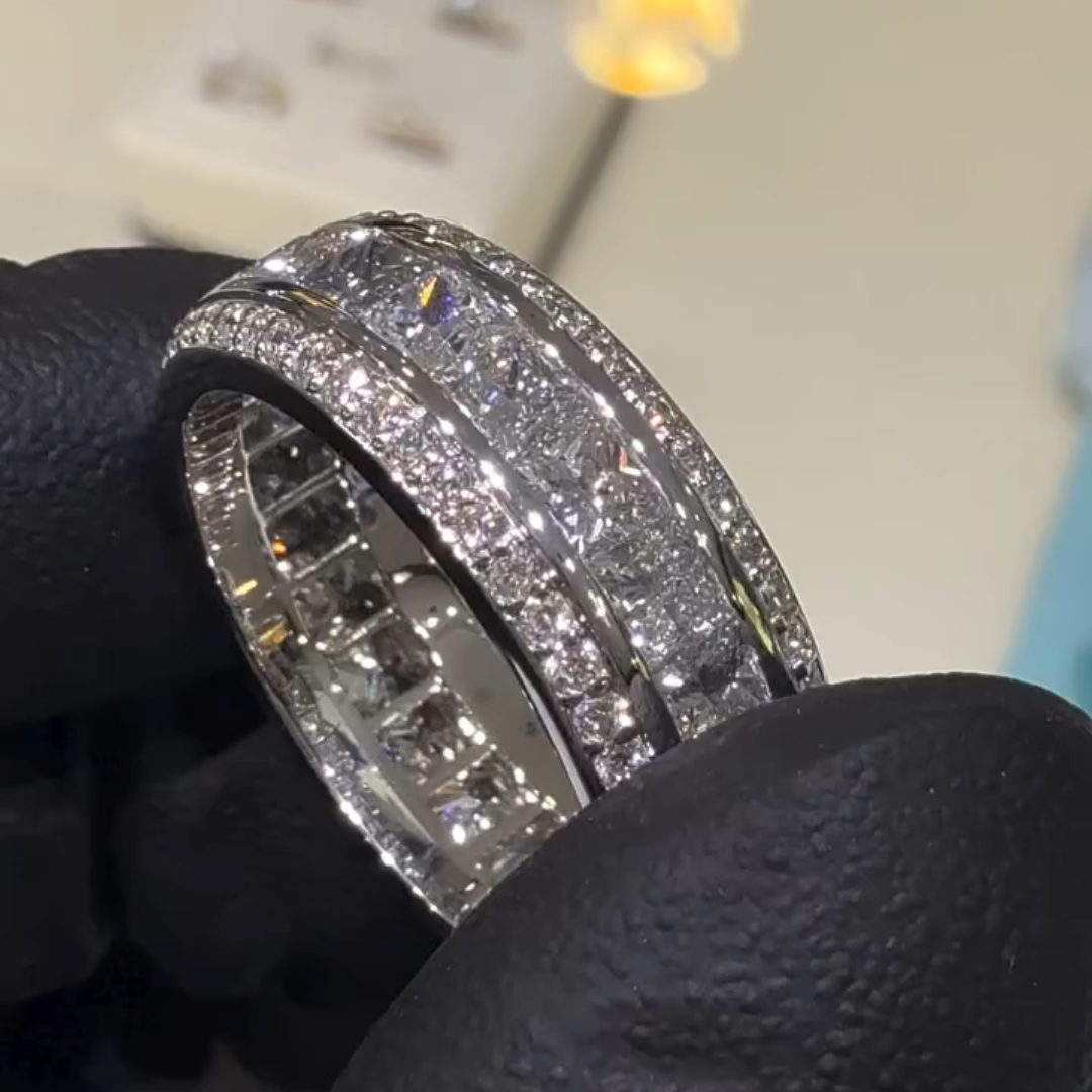 2ct Princess Cut Sterling Silver Handmade Ring