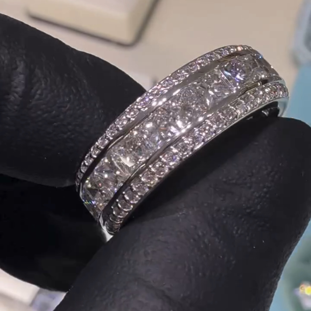 2ct Princess Cut Sterling Silver Handmade Ring