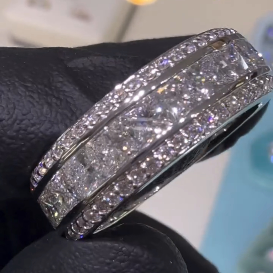 2ct Princess Cut Sterling Silver Handmade Ring