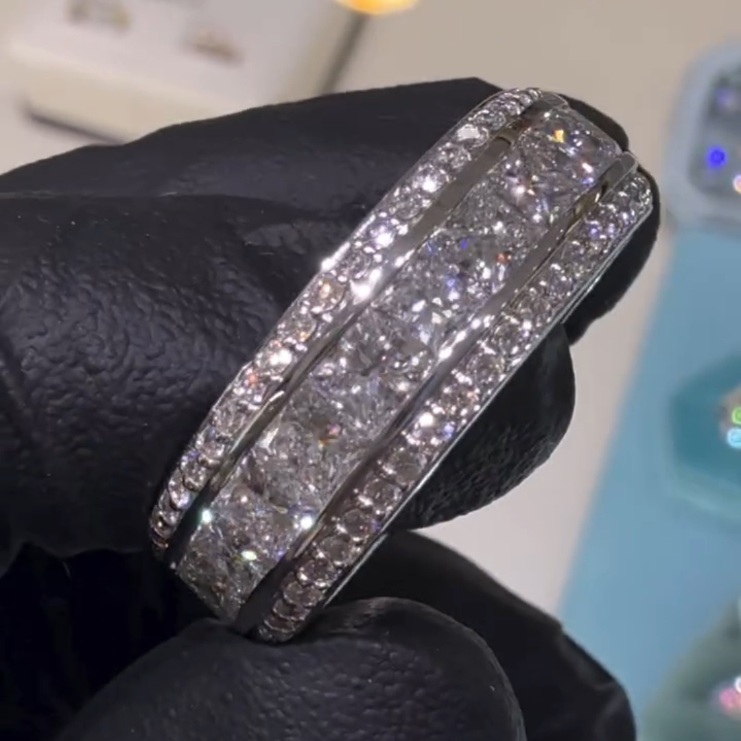 2ct Princess Cut Sterling Silver Handmade Ring