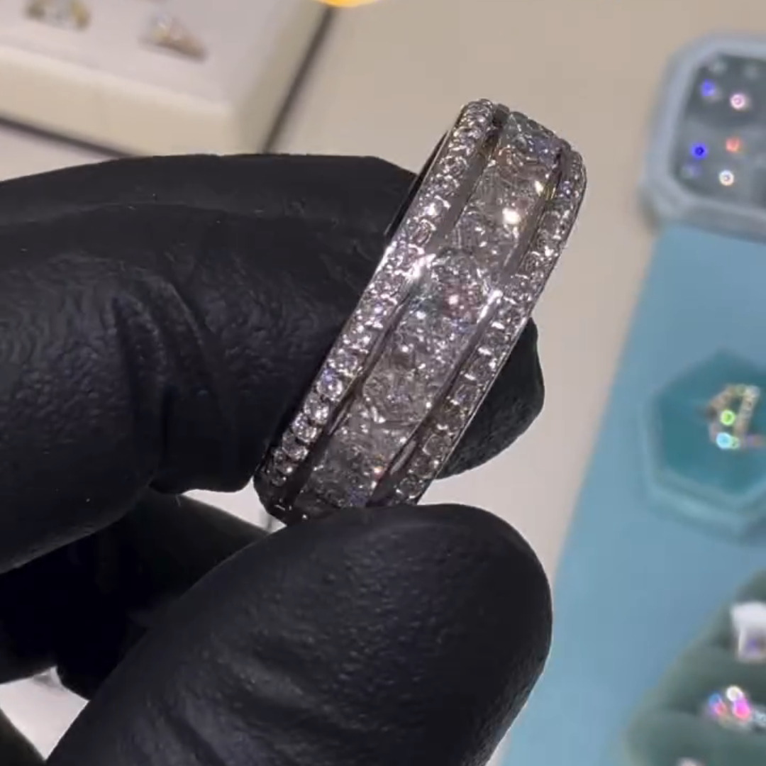 2ct Princess Cut Sterling Silver Handmade Ring