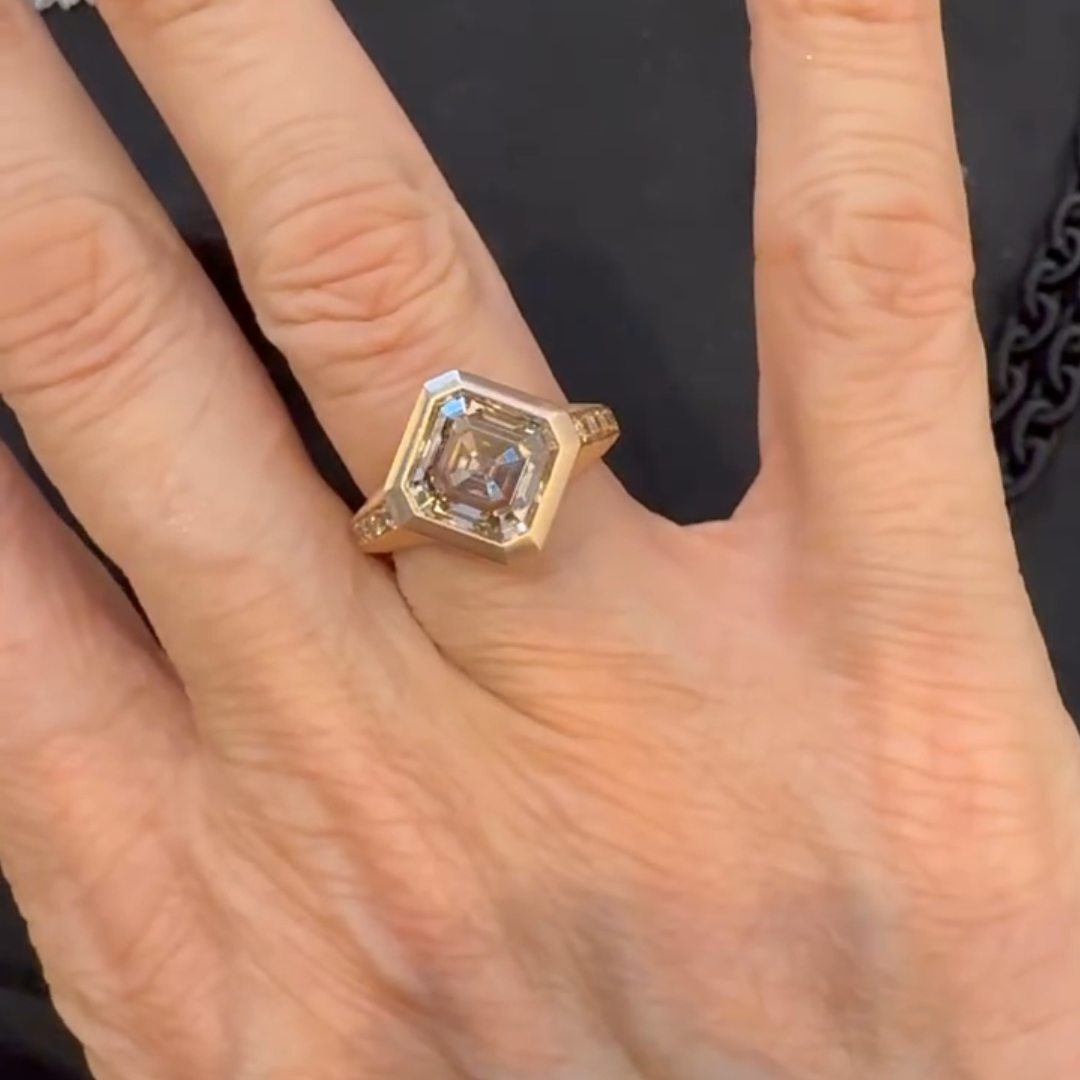 2ct Square-cut Sterling Silver Plated With Rose Gold Handmade Ring