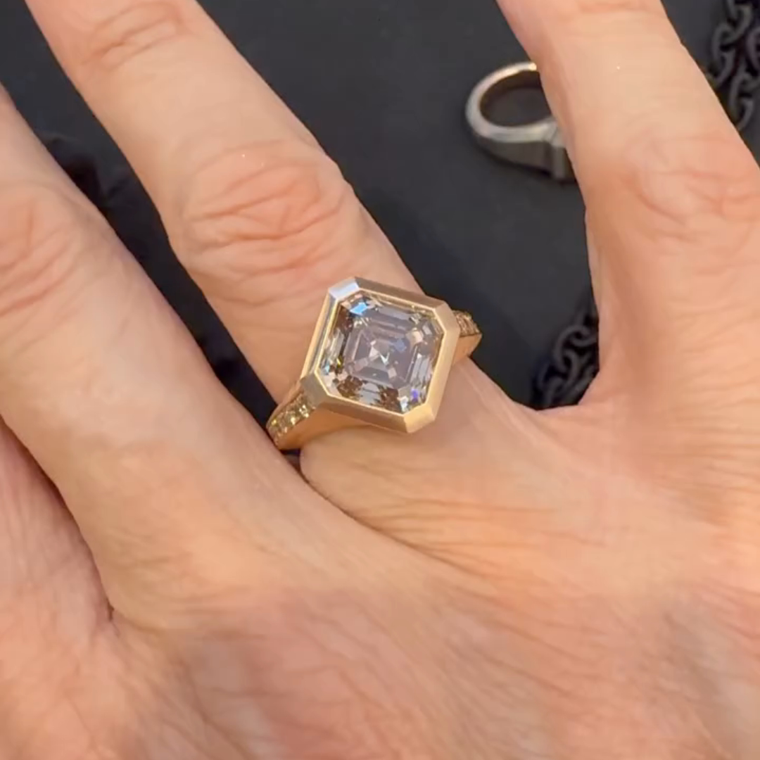 2ct Square-cut Sterling Silver Plated With Rose Gold Handmade Ring