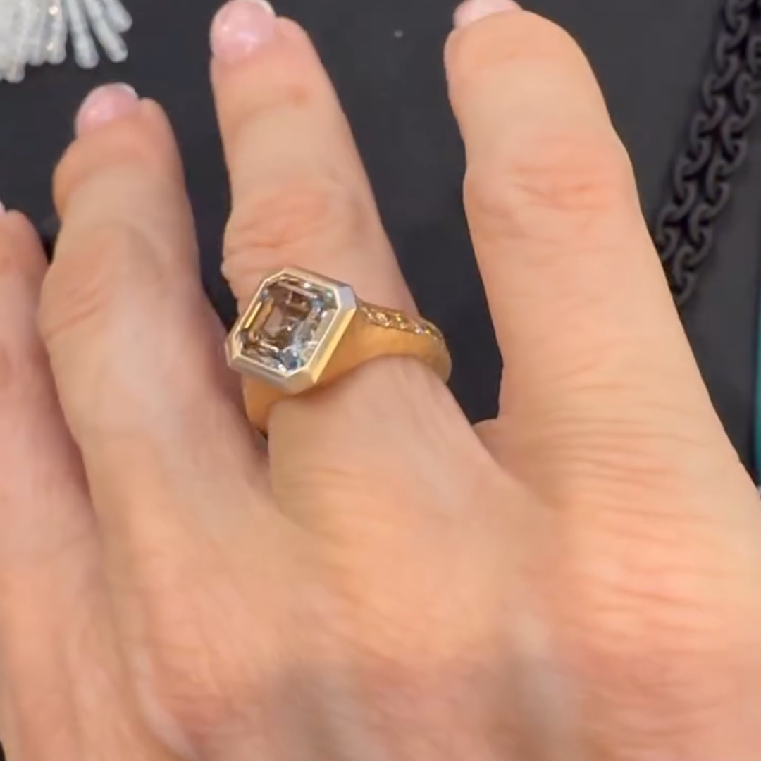 2ct Square-cut Sterling Silver Plated With Rose Gold Handmade Ring