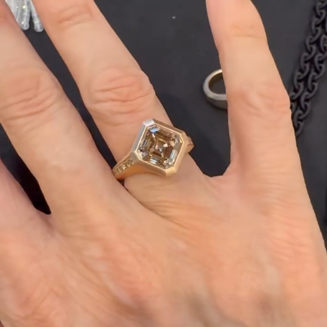 2ct Square-cut Sterling Silver Plated With Rose Gold Handmade Ring