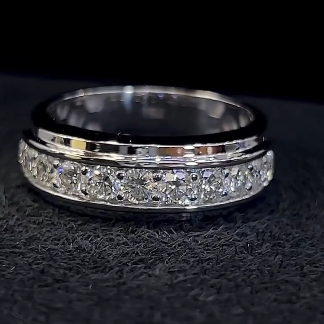 1ct Round-cut Sterling Silver Handmade Ring