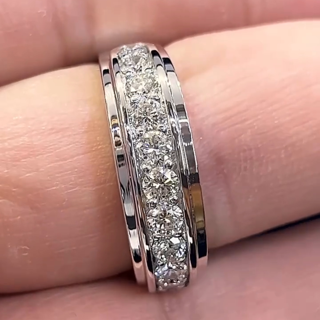 1ct Round-cut Sterling Silver Handmade Ring