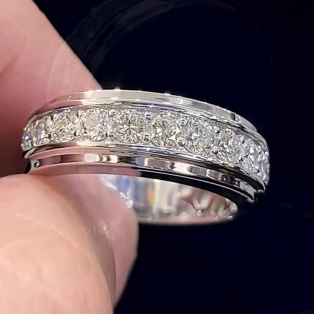 1ct Round-cut Sterling Silver Handmade Ring