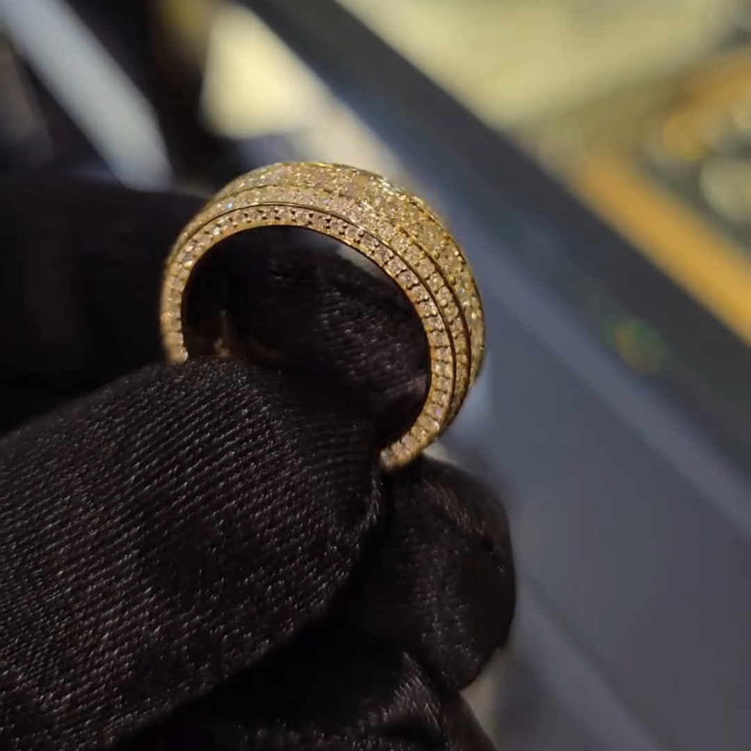 2ct Oval Cut Sterling Silver Plated With Yellow Gold  Handmade Ring