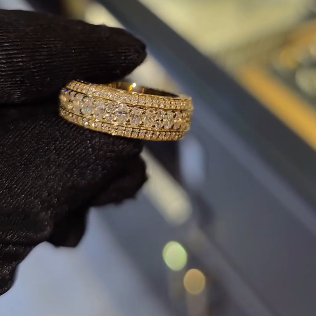 2ct Oval Cut Sterling Silver Plated With Yellow Gold  Handmade Ring