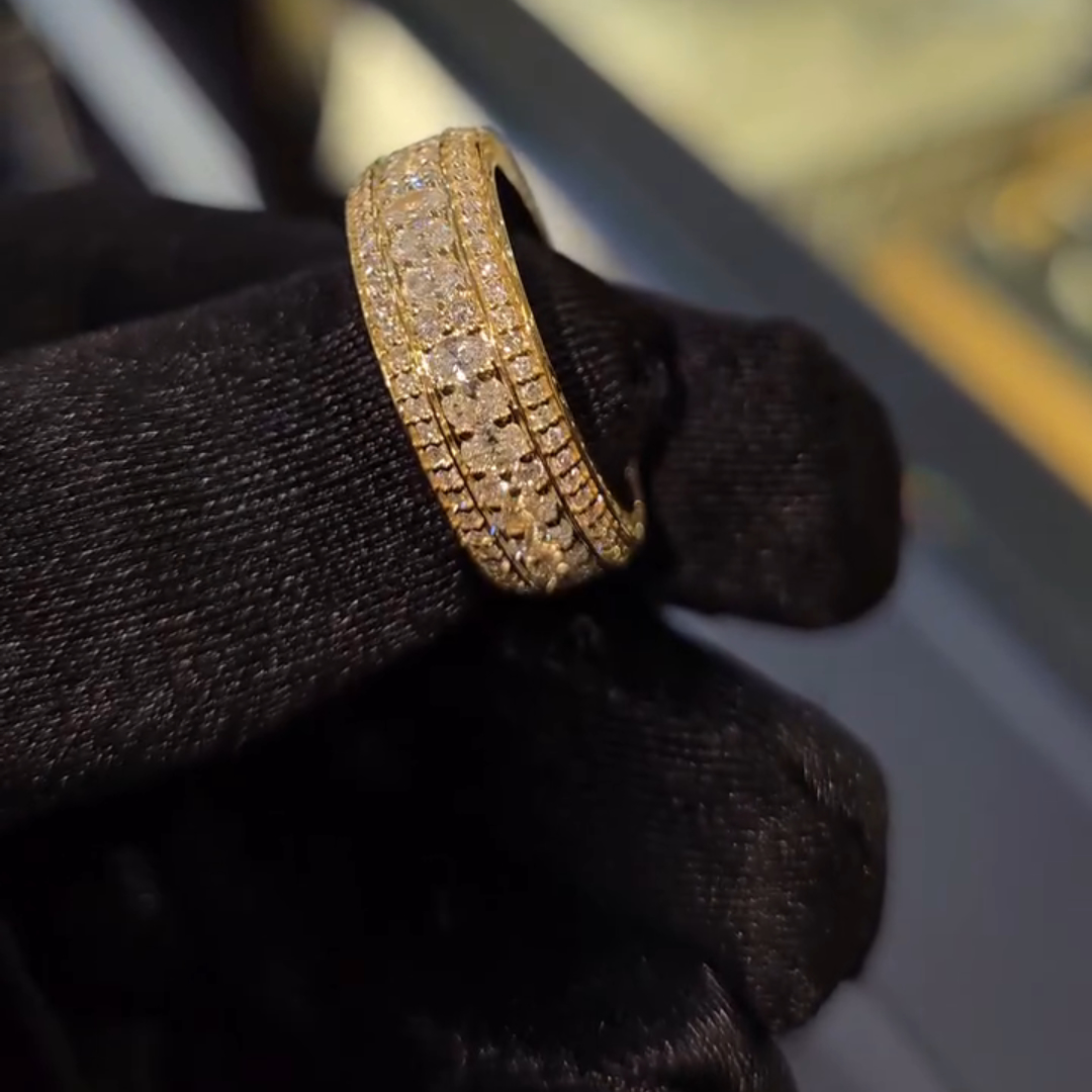 2ct Oval Cut Sterling Silver Plated With Yellow Gold  Handmade Ring