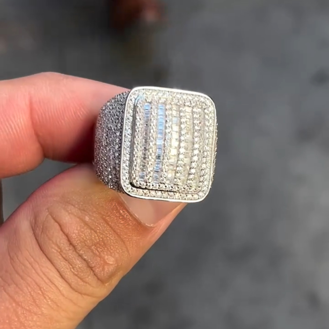 3ct Chshion-cut Sterling Silver Handmade Ring