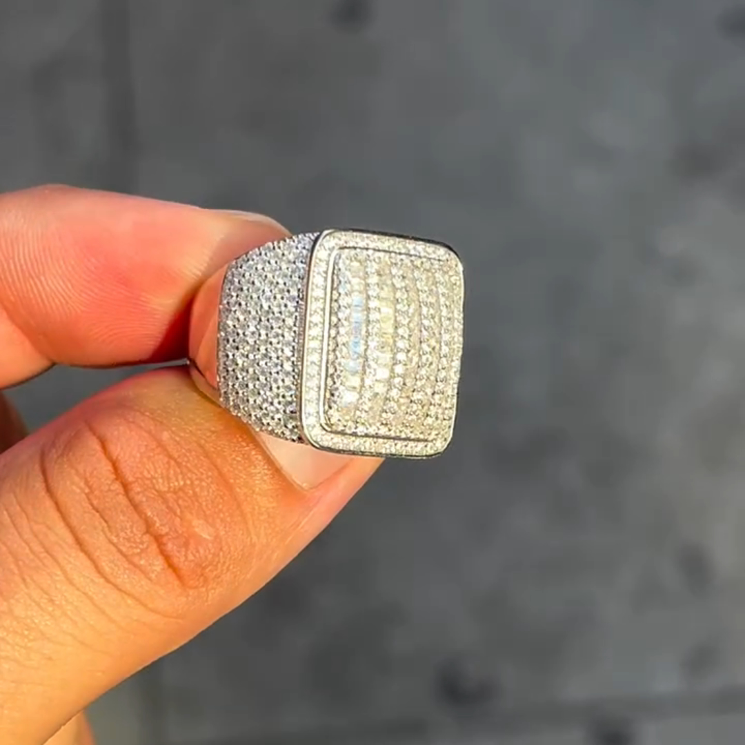 3ct Chshion-cut Sterling Silver Handmade Ring