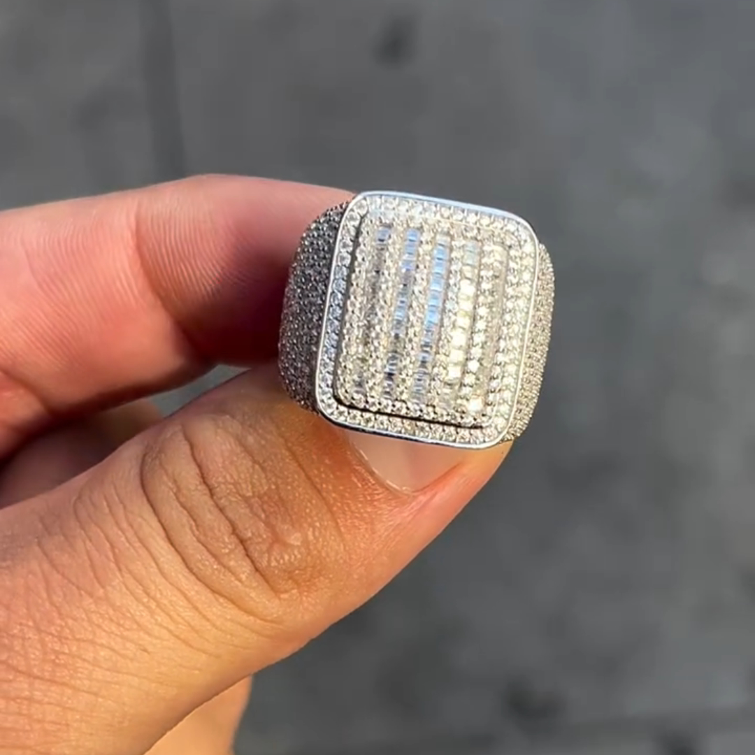 3ct Chshion-cut Sterling Silver Handmade Ring