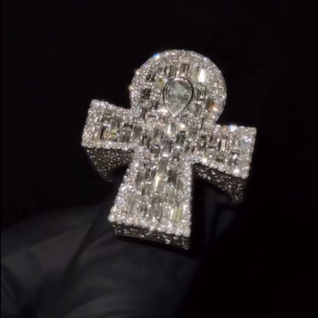 9ctw Pear-shaped Center Stone And Cushion-cut Side Stones Handmade Sterling Silver Ring