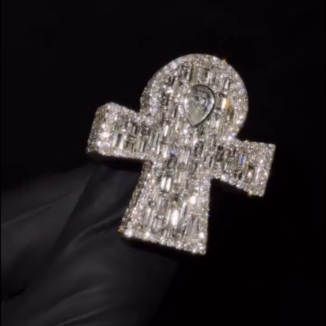 9ctw Pear-shaped Center Stone And Cushion-cut Side Stones Handmade Sterling Silver Ring