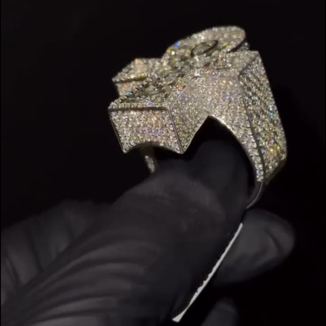 9ctw Pear-shaped Center Stone And Cushion-cut Side Stones Handmade Sterling Silver Ring