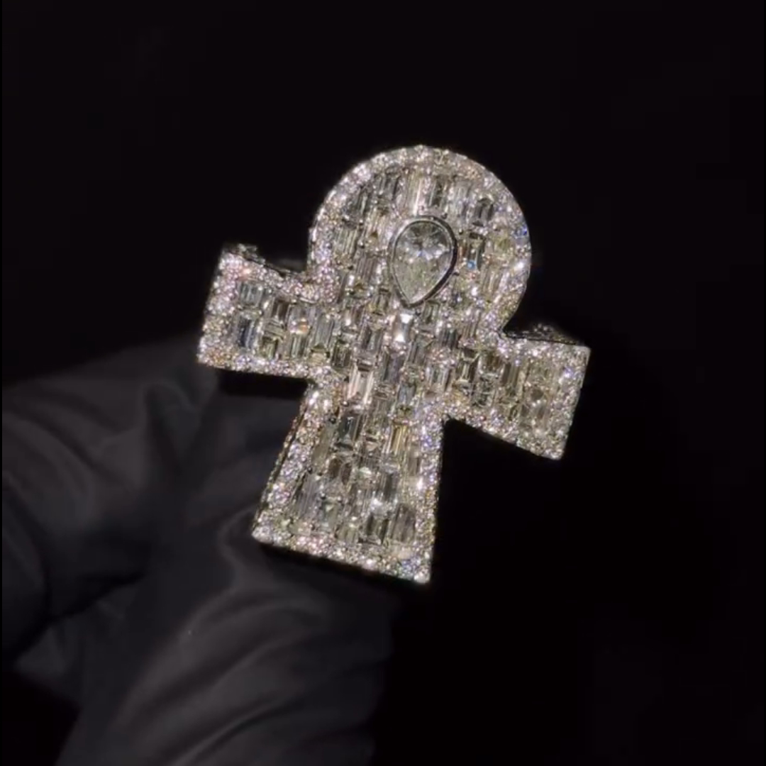 9ctw Pear-shaped Center Stone And Cushion-cut Side Stones Handmade Sterling Silver Ring