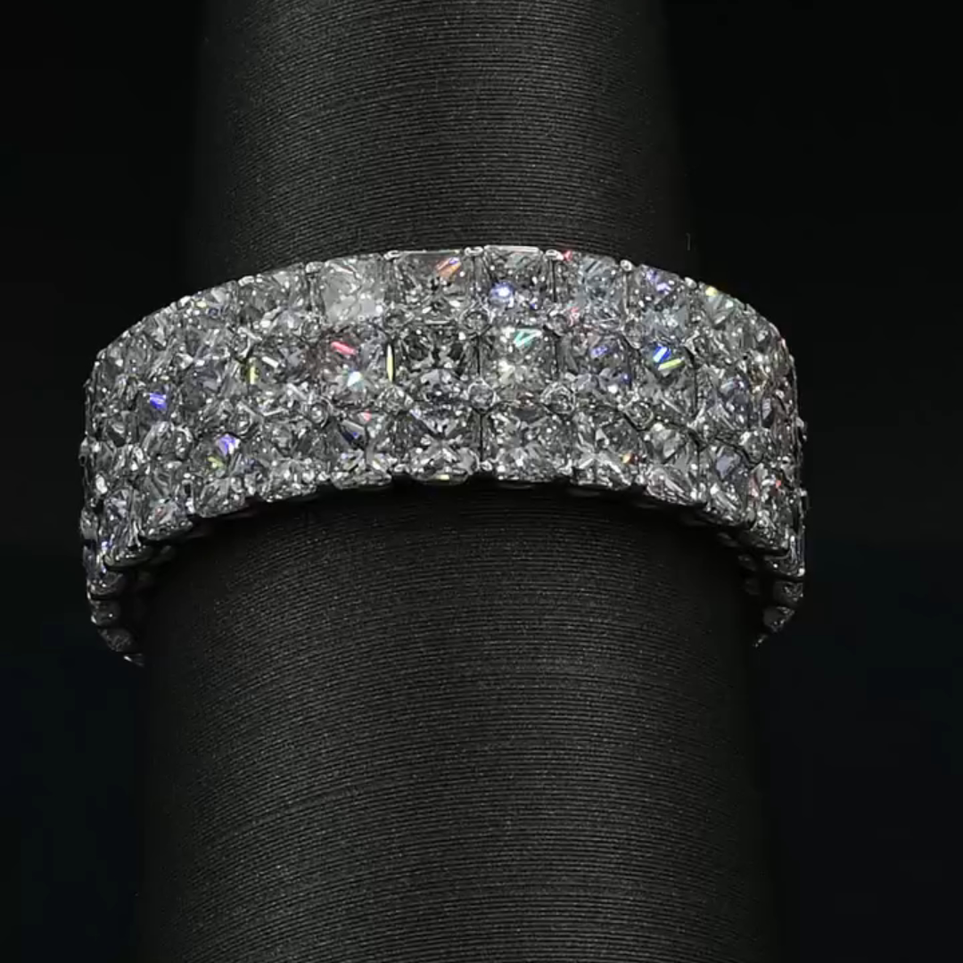 3ct Cushion-cut Sterling Silver Handmade Ring