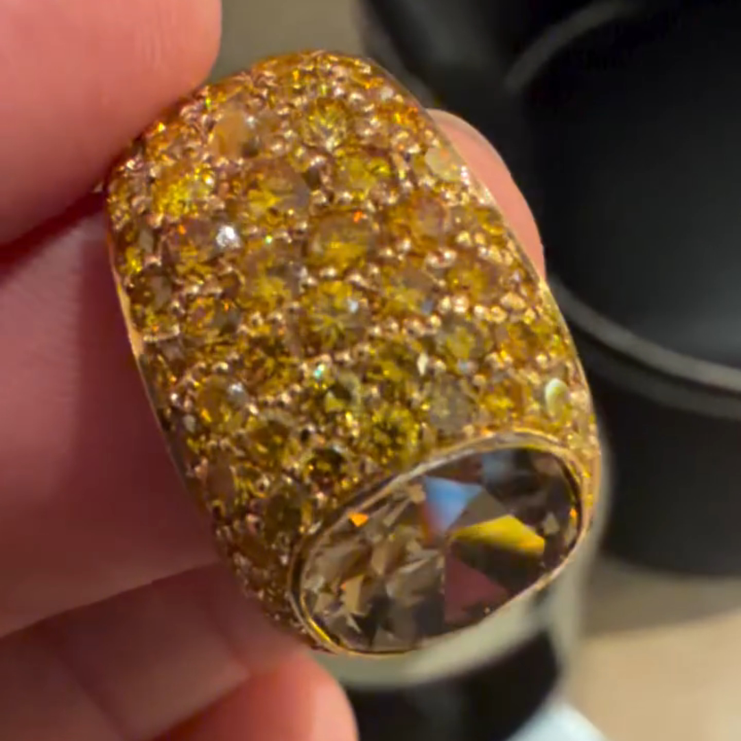 8ct Cushion-cut Sterling Silver Plated With Yellow Gold Handmade Ring