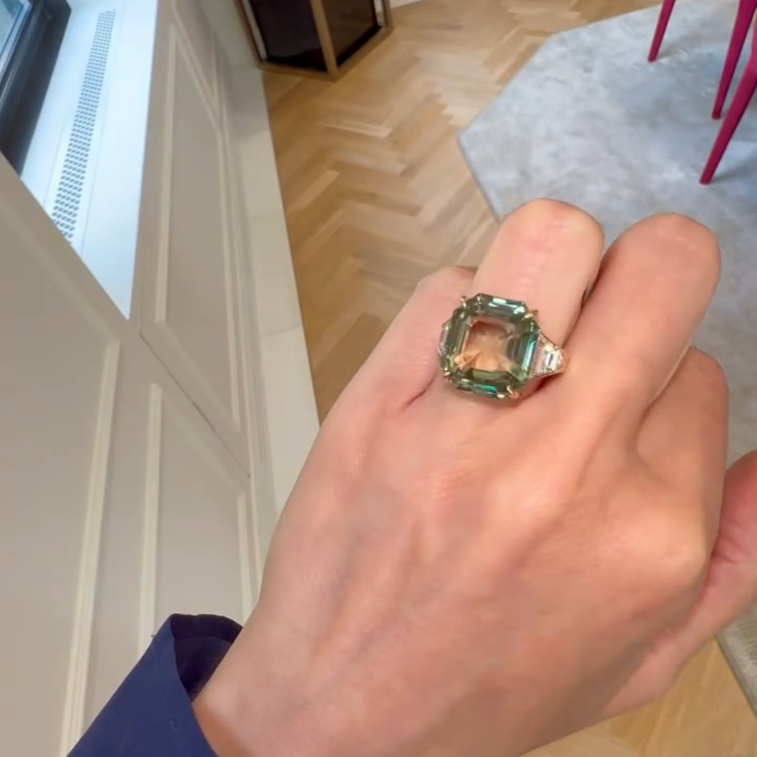 6ct Cushion-cut Citrine Sterling Silver Plated With Yellow Gold Handmade Ring