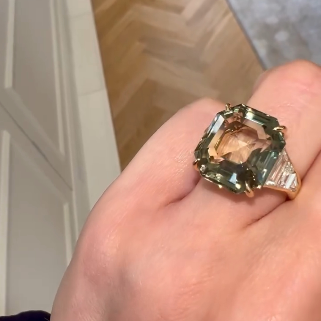 6ct Cushion-cut Citrine Sterling Silver Plated With Yellow Gold Handmade Ring