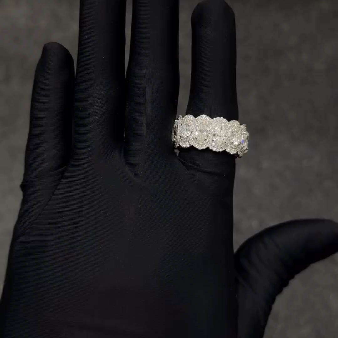 3ct Oval-cut Sterling Silver Handmade Ring