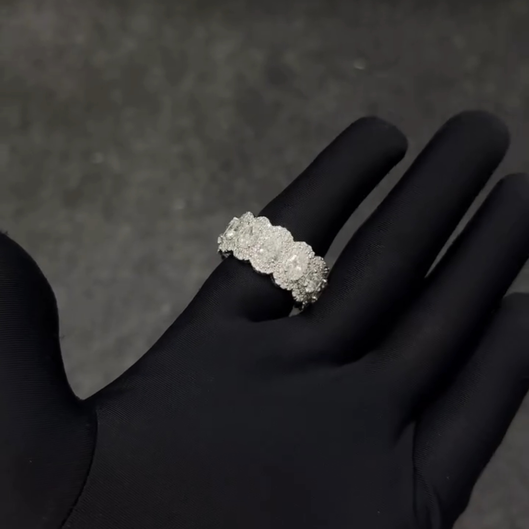 3ct Oval-cut Sterling Silver Handmade Ring