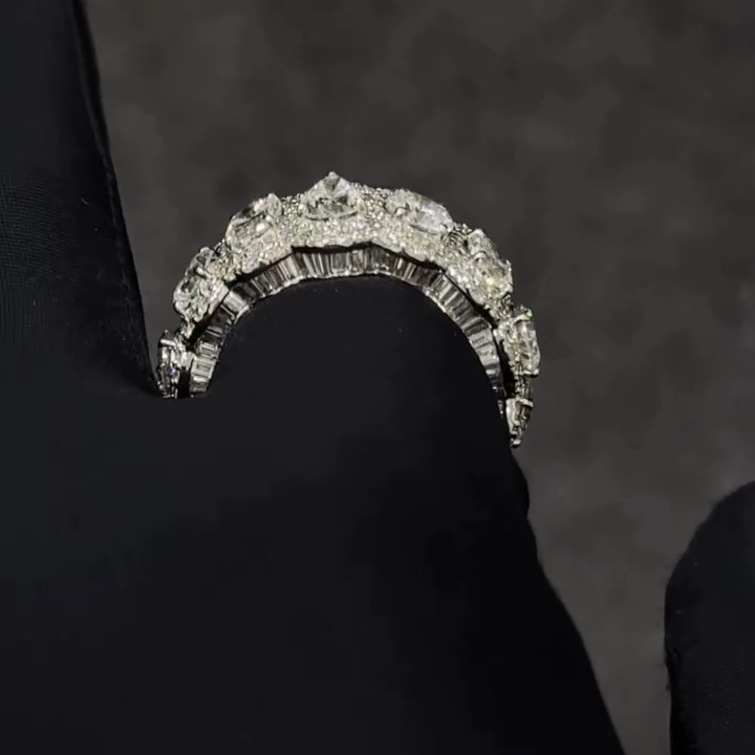 3ct Oval-cut Sterling Silver Handmade Ring