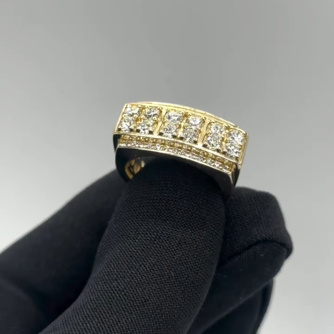 0.6ct Round-cut Sterling Silver Plated With Yellow Gold Handmade Ring