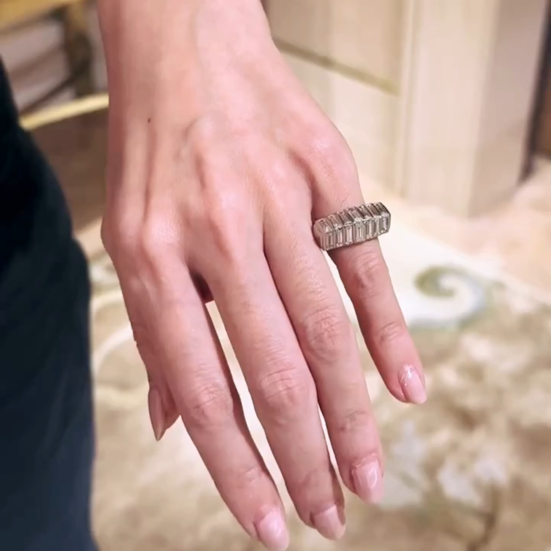 1.5ct Emerald-cut Sterling Silver Handmade Ring