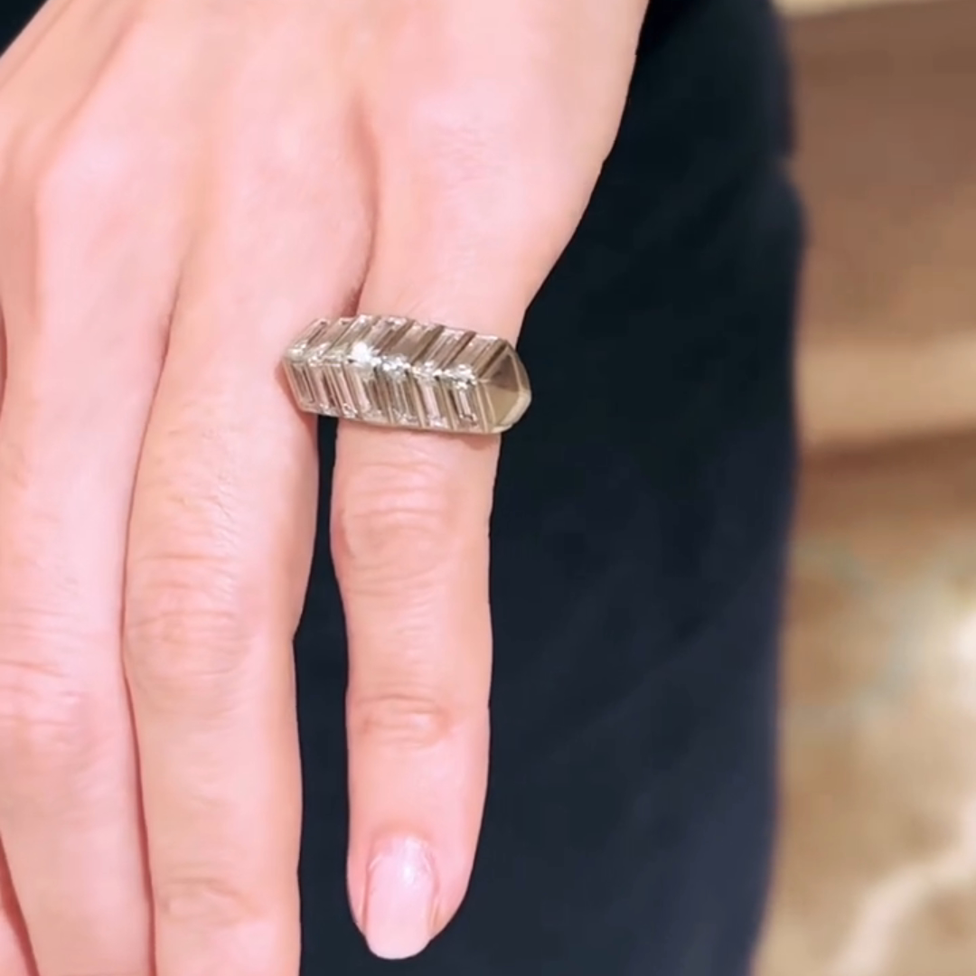 1.5ct Emerald-cut Sterling Silver Handmade Ring