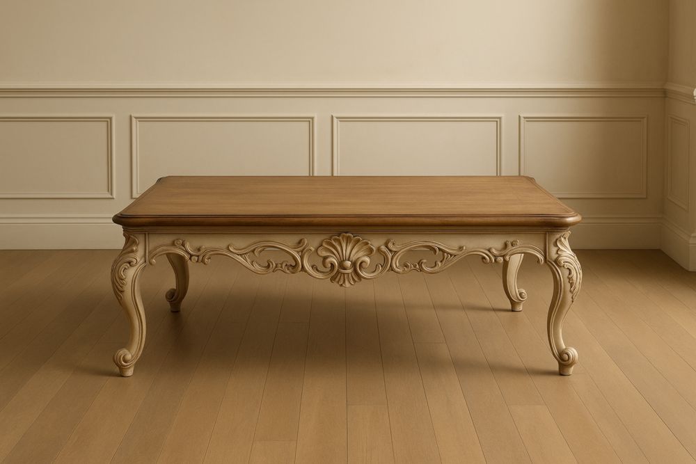 Table basse rectangulaire bois Marron/Beige 120x60x45 cm