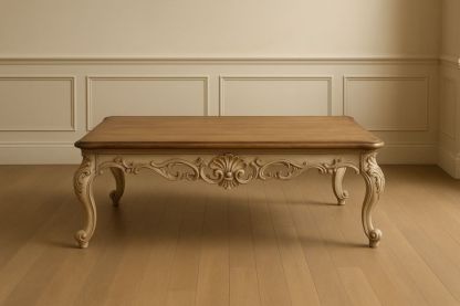 Table basse rectangulaire bois Marron/Beige 120x60x45 cm