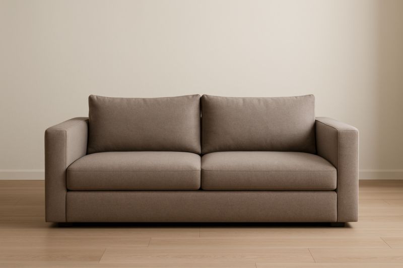 Canapé 2 places tissu polyester Marron