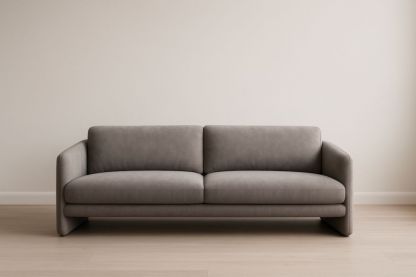 Canapé deux places en tissu microfibre gris 180x85x75 cm